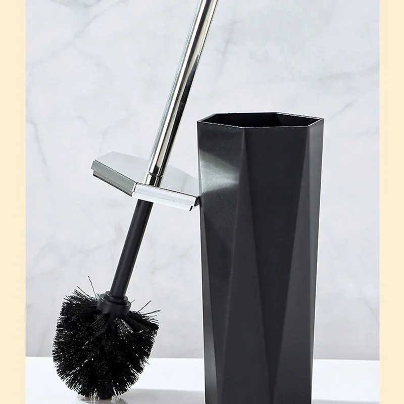 T228 Электролитический набор для ванной с мусорной корзиной, щеткой для унитаза, бутылочкой для лосьона, стаканом для ополаскивателя, держателем для зубных щеток, мыльницей, контейнером для ватных палочек, подносом - Черный