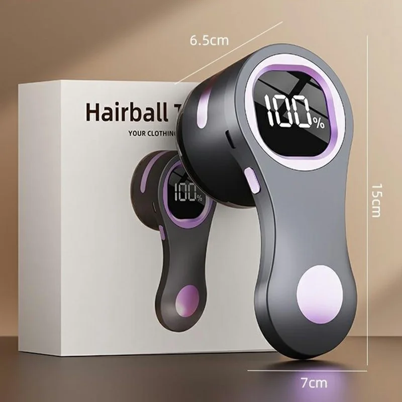 MQ-01 Rasoir Électrique Portable pour Peluches Chargement USB Affichage LED Gris