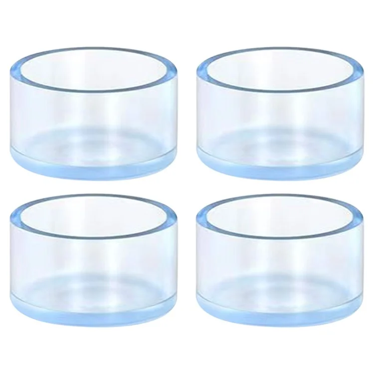 4Pcs / Set 60mm Round Furniture Legs Feet Pad Clear Rubber Floor Protector Chair Leg Caps Anti-slip Table Leg Socks