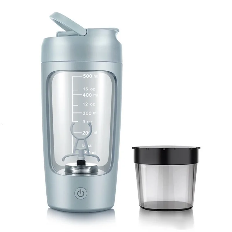 23652 Electric Protein Shaker Bottle 650ml USB Rechargeable Automatic Blender Cup (BPA Free, No FDA Certificate) - Blue