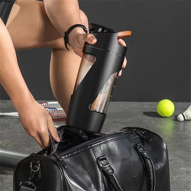 25700 700ml Electric Shaker Bottle Rechargeable Protein Mixer Cup with Portable Handle (BPA Free, No FDA Certificate) - Black