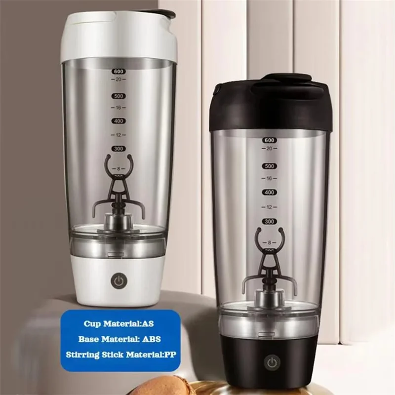 25702 Rechargeable Electric Shaker Bottle 730ml Protein Mixer Cup with Scale Marks (BPA Free, No FDA Certificate) - Black
