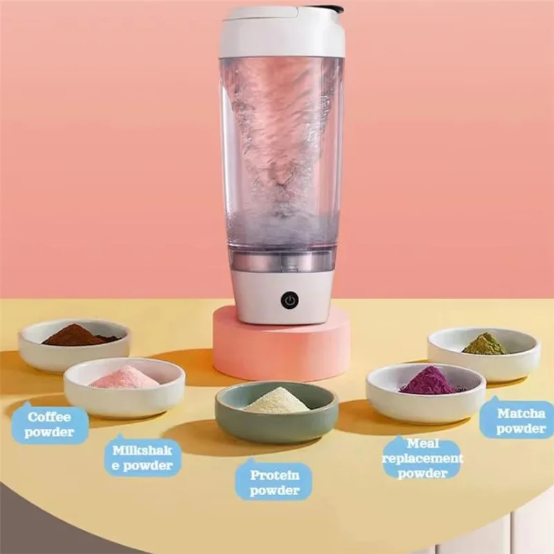 25702 Rechargeable Electric Shaker Bottle 730ml Protein Mixer Cup with Scale Marks (BPA Free, No FDA Certificate) - Black