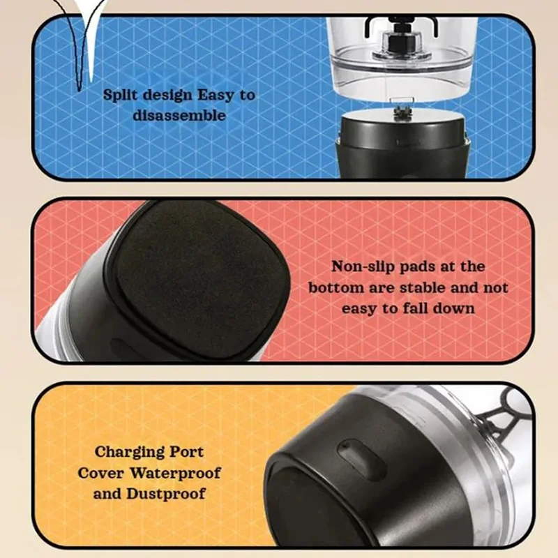 25702 Rechargeable Electric Shaker Bottle 730ml Protein Mixer Cup with Scale Marks (BPA Free, No FDA Certificate) - Black