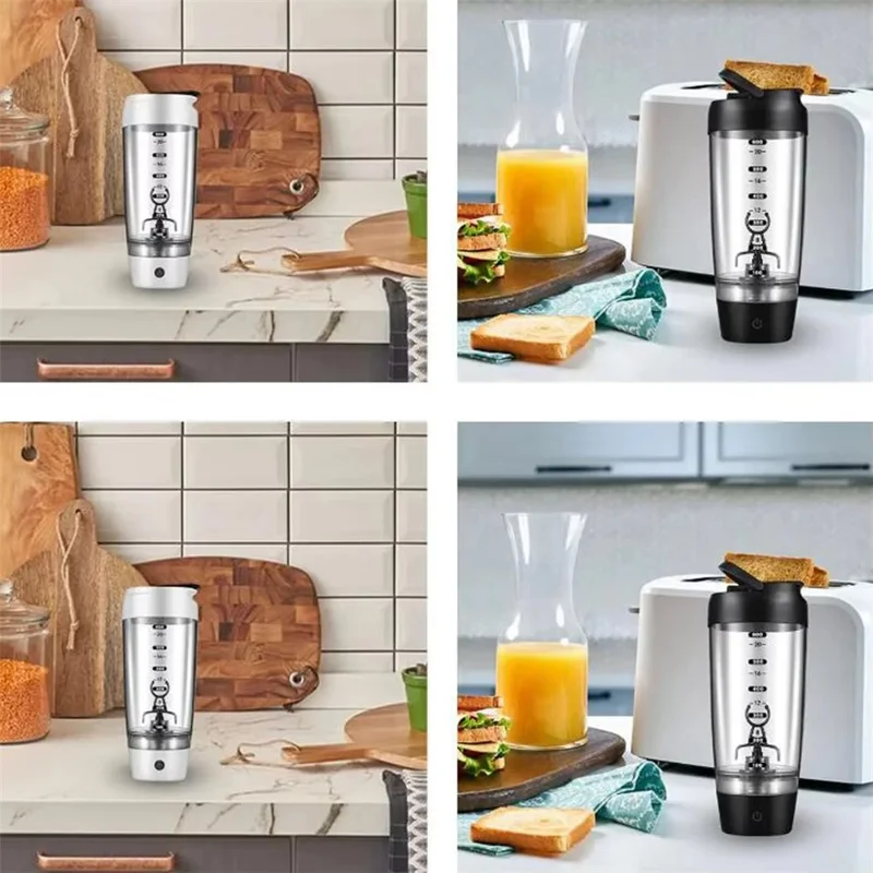 25702 Rechargeable Electric Shaker Bottle 730ml Protein Mixer Cup with Scale Marks (BPA Free, No FDA Certificate) - Black