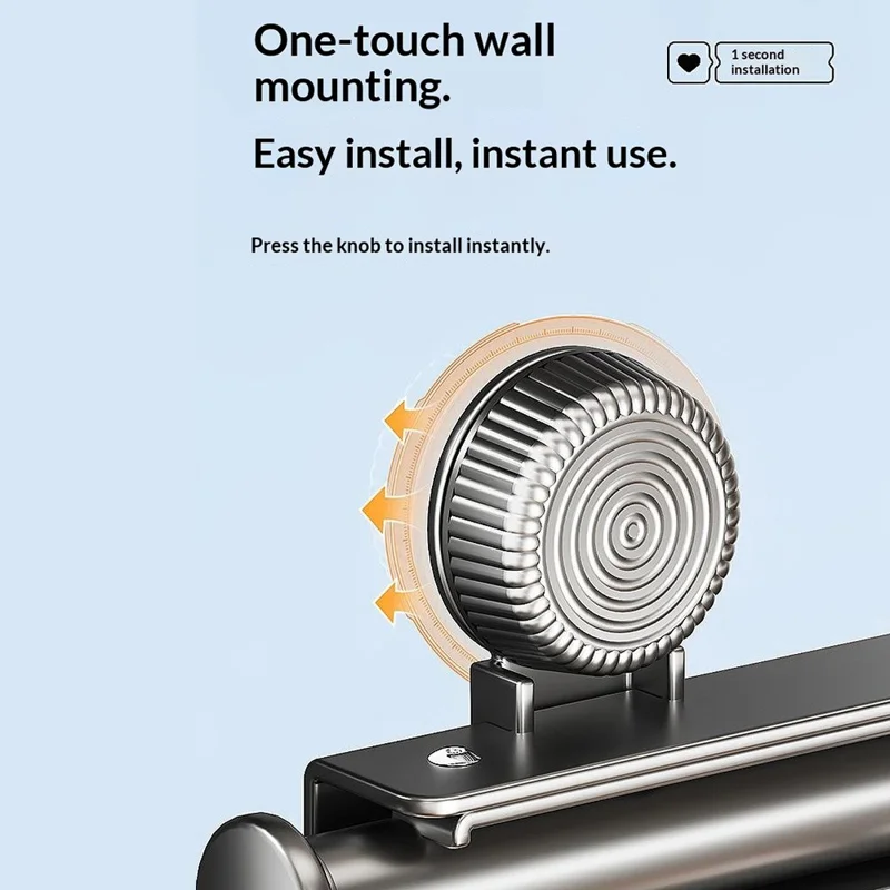 Retractable Clothes Drying Pole with 11 Hooks No-Drill Foldable Suction Cup Rack for Balcony Bathroom - Grey