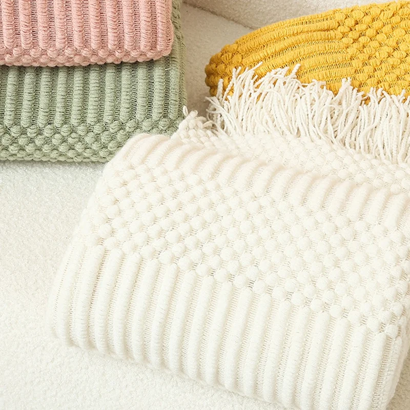 127x152+15x2cm Pineapple Pattern Throw Blanket European Style Office Nap Blanket Sofa Cover - Orange