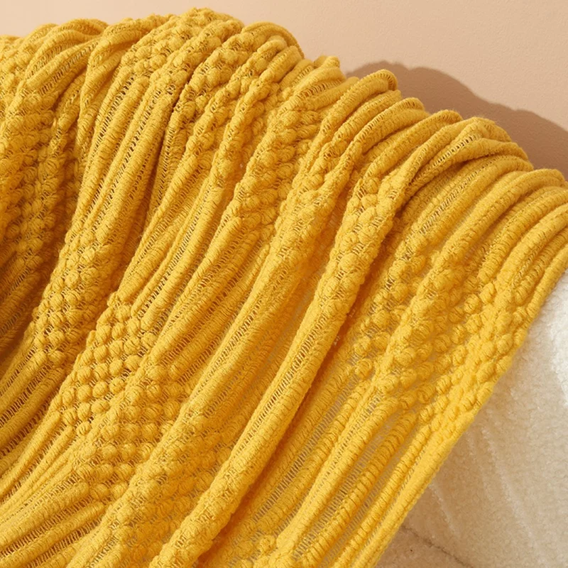 127x152+15x2cm Pineapple Pattern Throw Blanket European Style Office Nap Blanket Sofa Cover - Orange