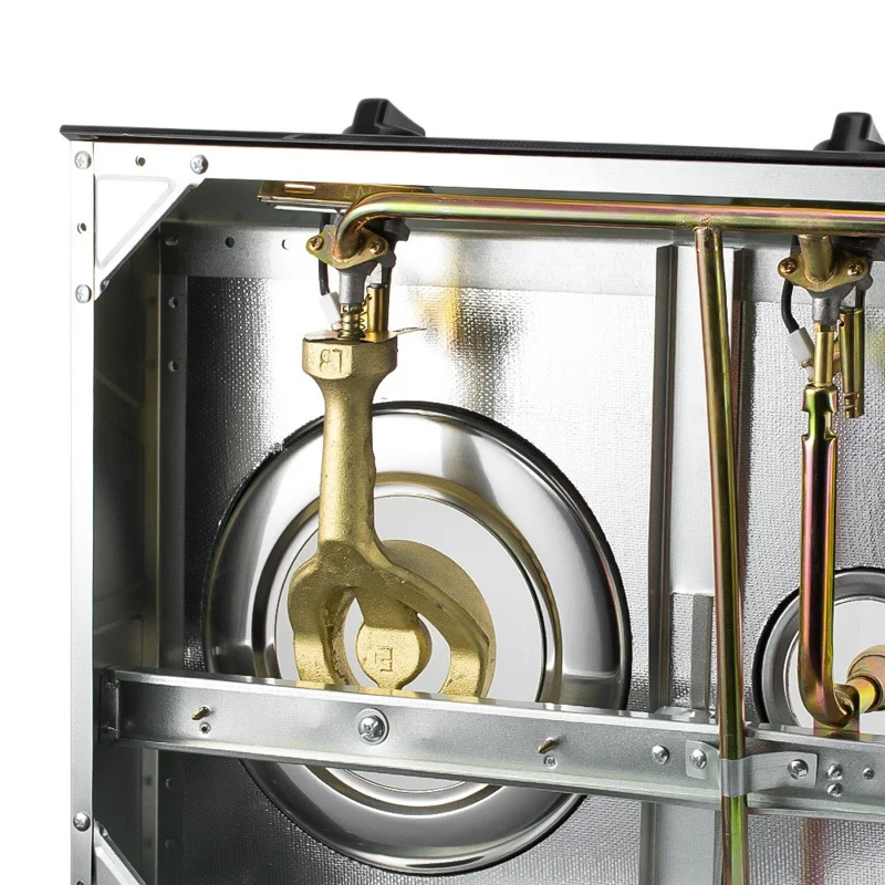 AKANE A.8052 Tempered Glass Desktop Gas Stove 3 Burners Kitchen Cooktop with Independent Adjustment Knobs