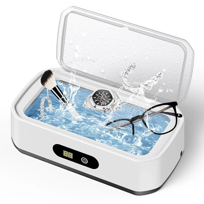 X82 650ml Large Capacity Ultrasonic Cleaner 5-Speed Modes Eyeglass Jewelry Cleaner with LED Digital Display, EU Plug