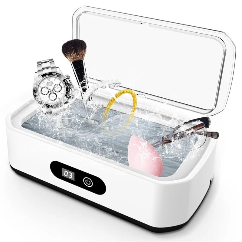 X82 650ml Large Capacity Ultrasonic Cleaner 5-Speed Modes Eyeglass Jewelry Cleaner with LED Digital Display, EU Plug