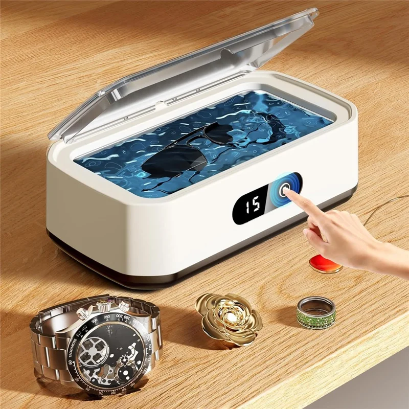 X82 650ml Large Capacity Ultrasonic Cleaner 5-Speed Modes Eyeglass Jewelry Cleaner with LED Digital Display, EU Plug