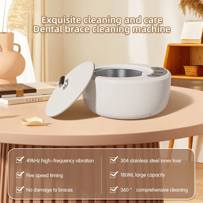 X88 Ultrasonic Cleaner with UV Sterilization 5-Speed Touch Control Eyeglass Cleaner Retainer Cleaning Machine, EU Plug