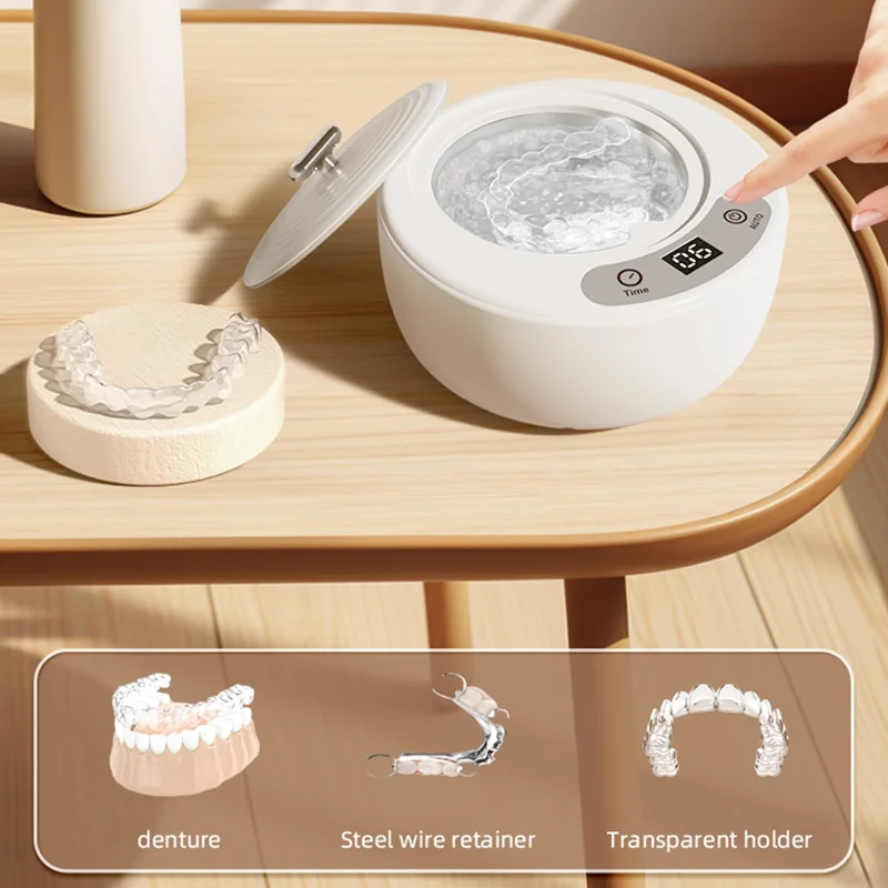 X88 Ultrasonic Cleaner with UV Sterilization 5-Speed Touch Control Eyeglass Cleaner Retainer Cleaning Machine, EU Plug