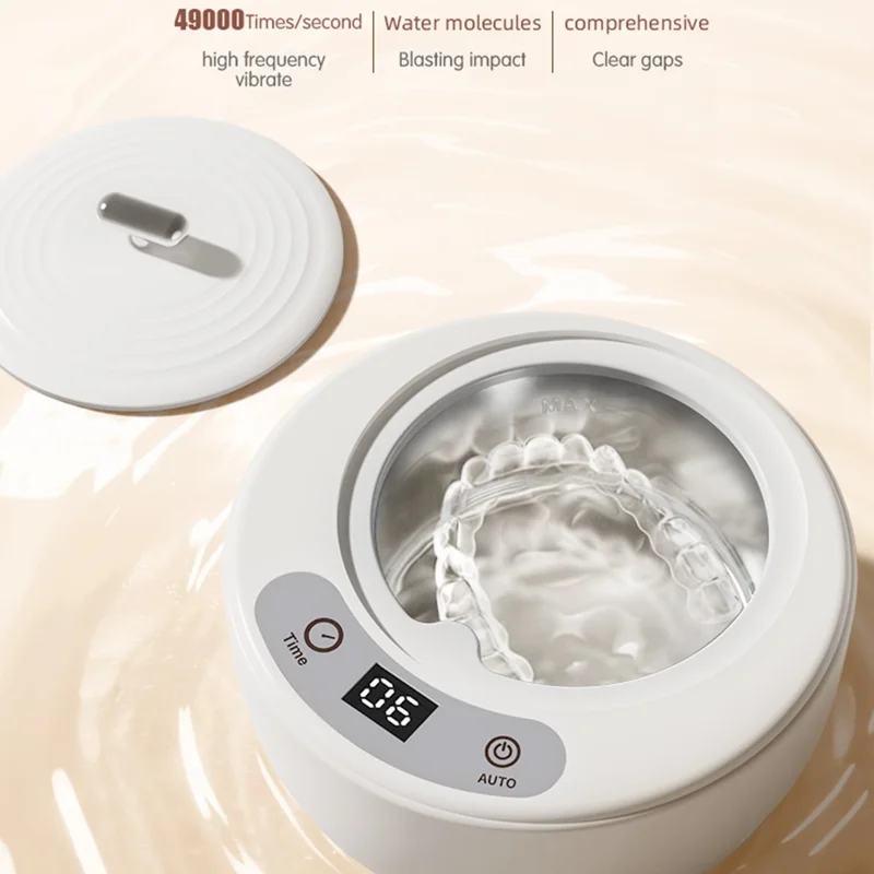 X88 Ultrasonic Cleaner with UV Sterilization 5-Speed Touch Control Eyeglass Cleaner Retainer Cleaning Machine, EU Plug