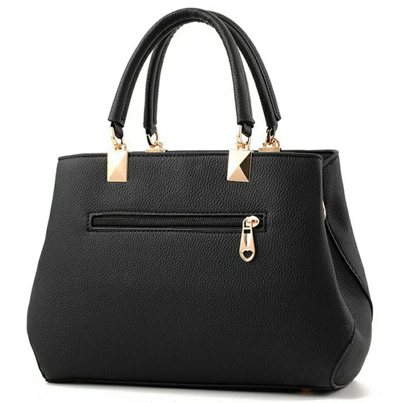 Crossbody Handbag with Bow Ornament, Tote Shoulder Bag Versatile Large Capacity Purse for Women - Rose