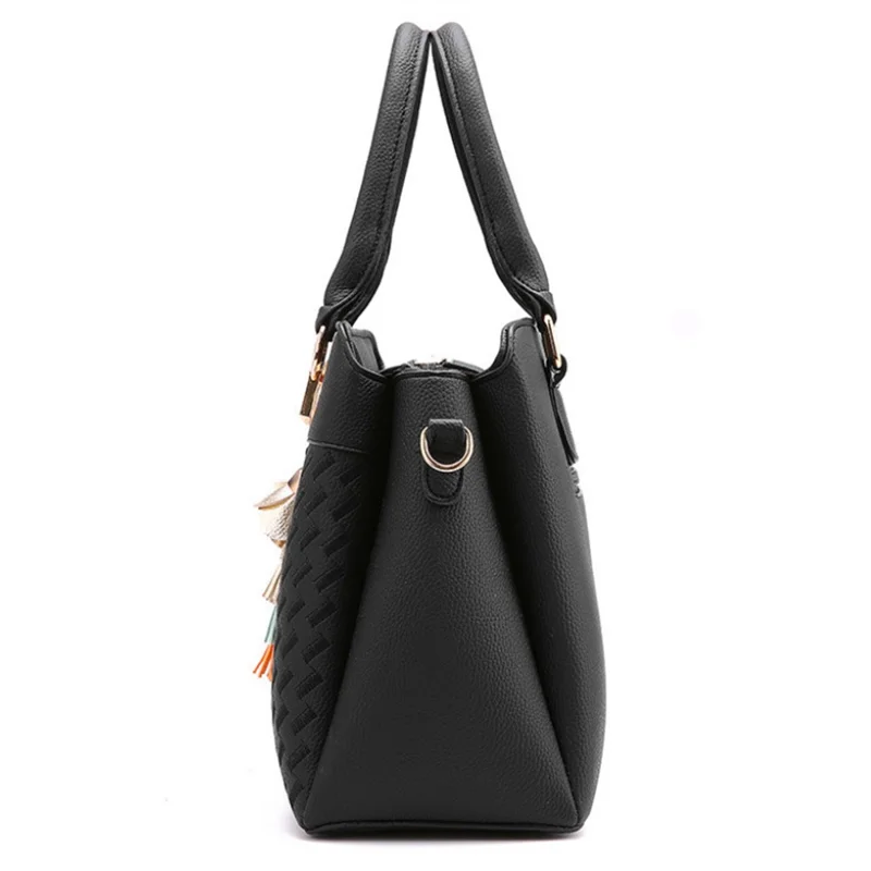 Crossbody Bag Large Capacity Shoulder Handbag Tote for Women Simple Style Versatile Design - Black