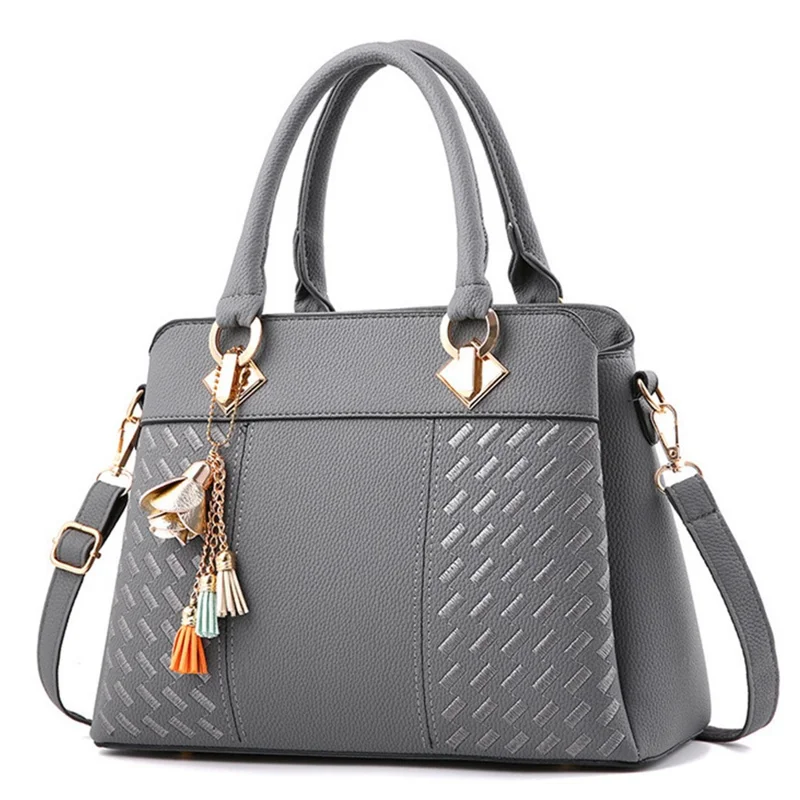 Crossbody Bag Large Capacity Shoulder Handbag Tote for Women Simple Style Versatile Design - Dark Grey