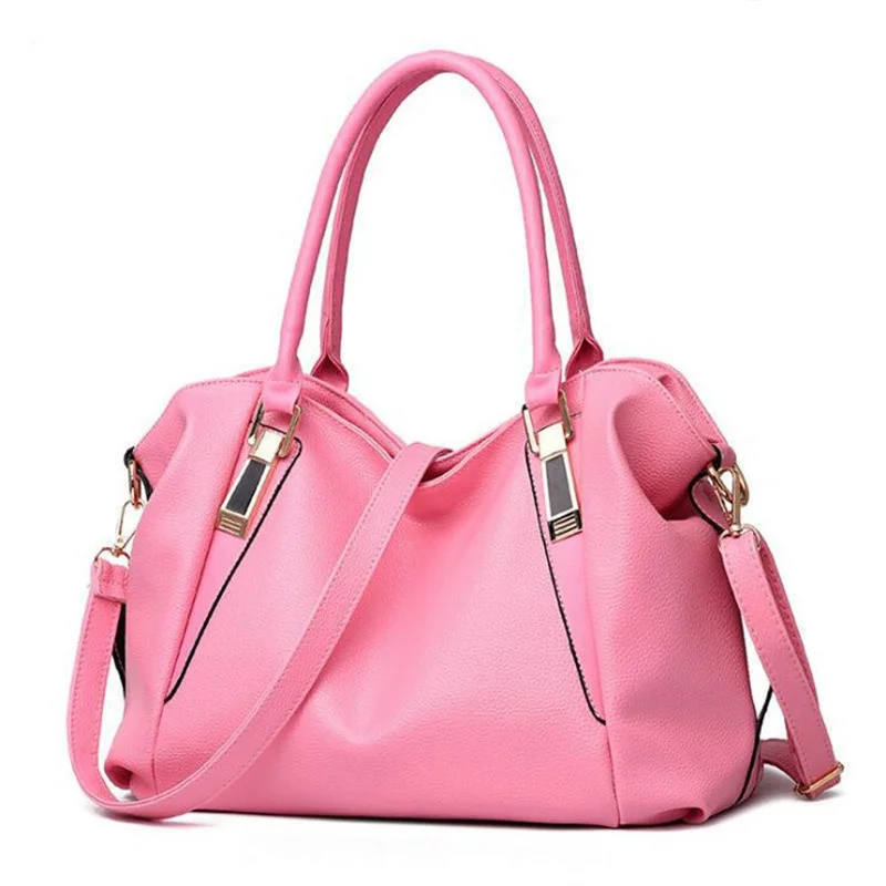 Handbag Tote for Women Shoulder Bag Large Capacity Crossbody Purse Simple Design - Pink