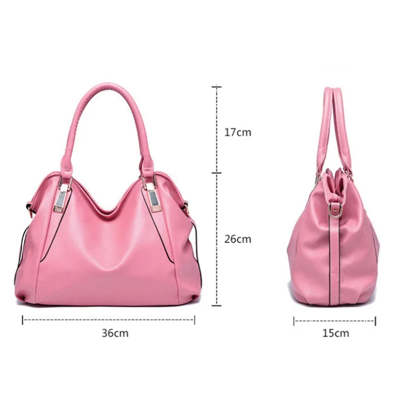 Handbag Tote for Women Shoulder Bag Large Capacity Crossbody Purse Simple Design - Pink