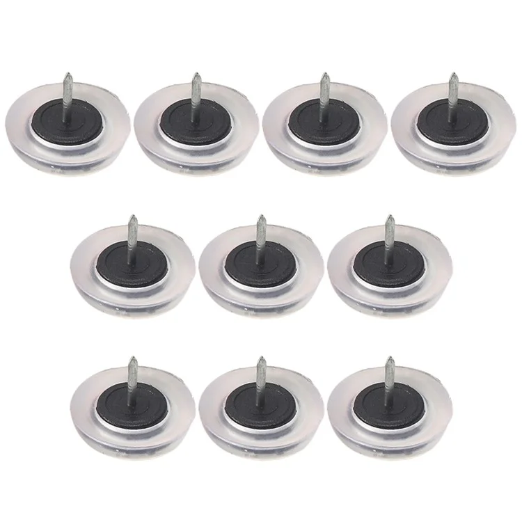 10Pcs PVC Plastic Furniture Feet Nails Protector Ground Chair Leg Floor Nail Anti-skid Sofa Table Bottom Pad - Transparent