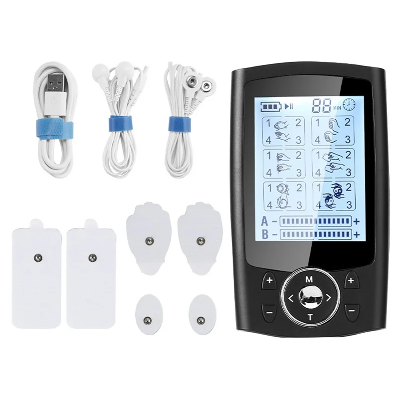 FM-B2404 Stimolatore Muscolare EMS TENS 24 Modalità Massaggiatore Elettrico per Agopuntura e Dimagrimento Elettrostimolatore