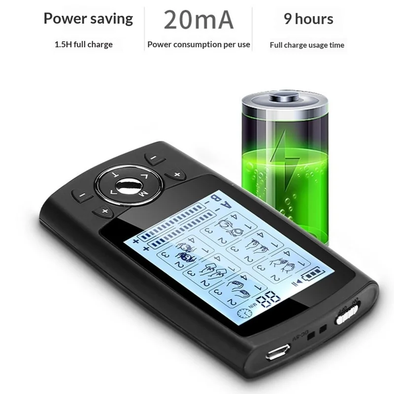 FM-B2404 Stimolatore Muscolare EMS TENS 24 Modalità Massaggiatore Elettrico per Agopuntura e Dimagrimento Elettrostimolatore