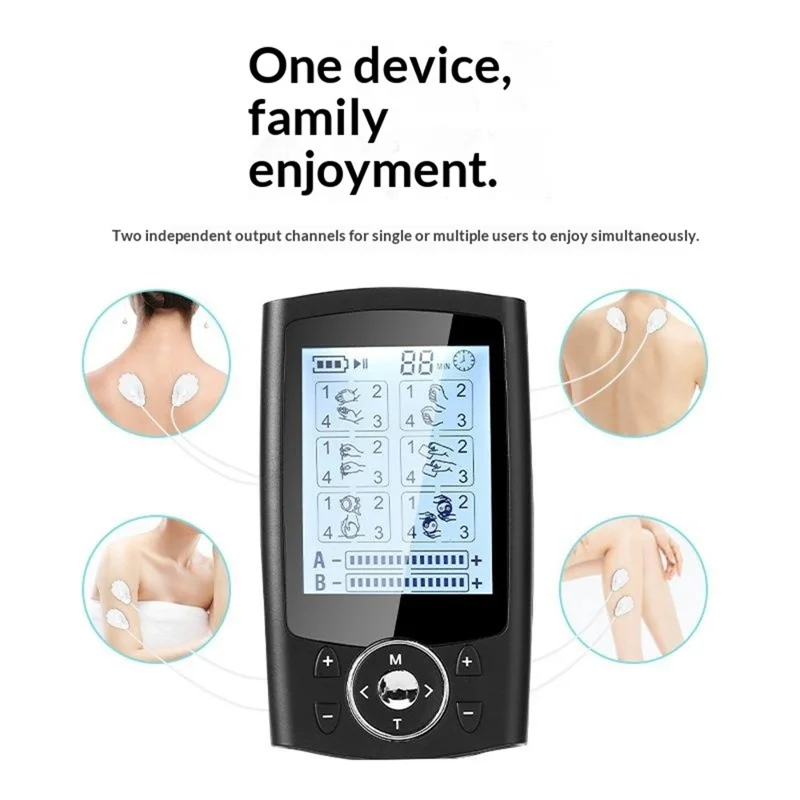 FM-B2404 Stimolatore Muscolare EMS TENS 24 Modalità Massaggiatore Elettrico per Agopuntura e Dimagrimento Elettrostimolatore