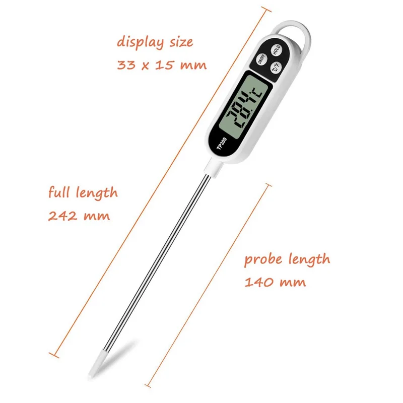 Termometro Alimentare Digitale TP300 con Sonda per BBQ / Cottura / Acqua / Olio / Latte
