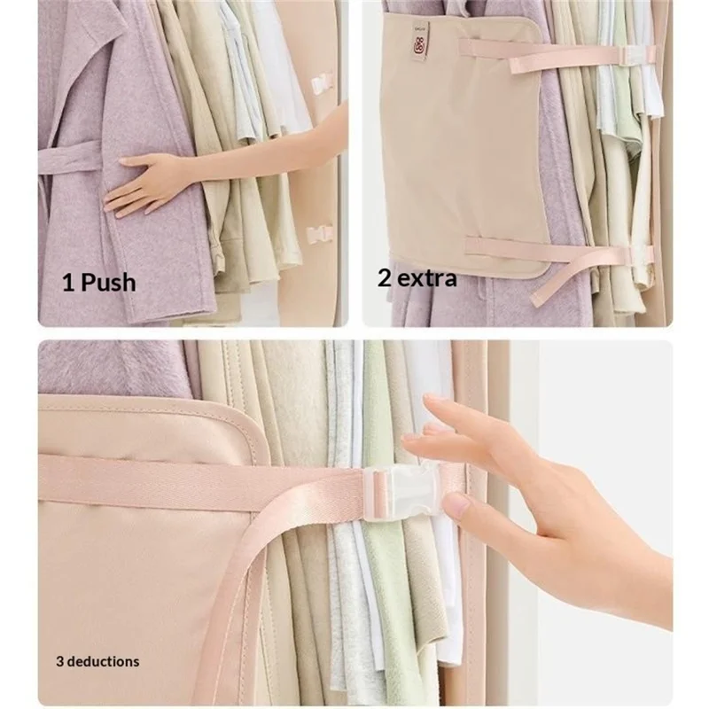 Space Saving Clothing Compression Board with Adjustable Straps Foldable Clothes Dust Cover - Pink