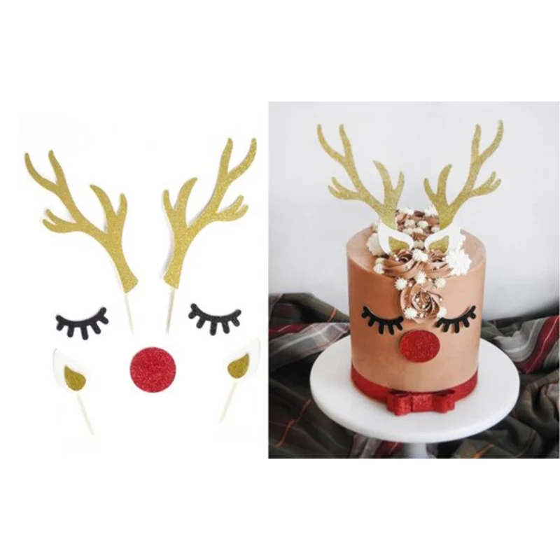 Cake Decoration Card Set with Bamboo Stick, Cute Design Bakeware Accessories for Kids Party / Spring Theme Desserts (No FDA) - Rabbit