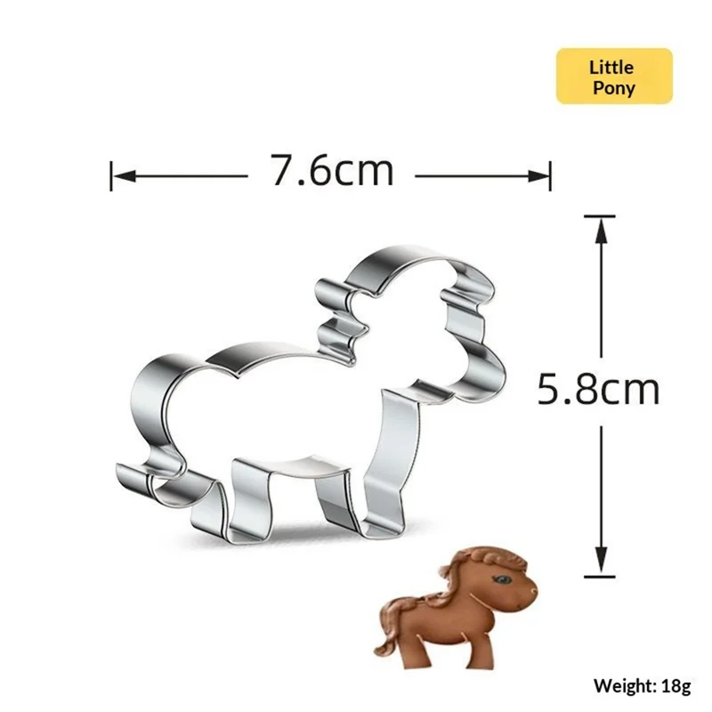 4Pcs / Set Horse Theme Cookie Cutters Stainless Steel Biscuit Mold Cake Decoration Baking Tool (BPA Free, FDA Certified)