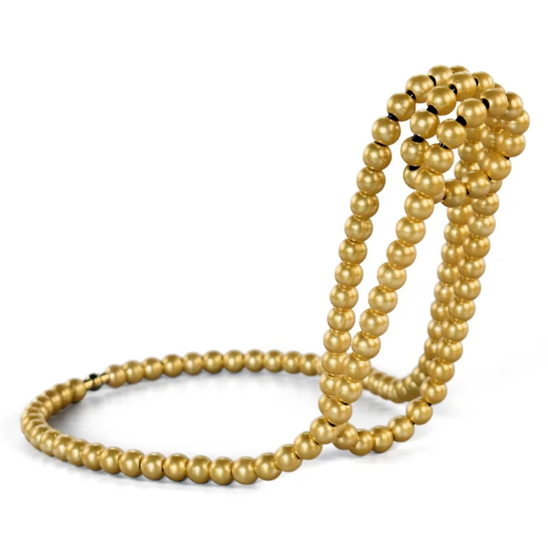 Portabottiglie a Collana di Perle Finte Design Creativo, Scaffale per Vino Galleggiante, Decorazione da Tavolo - Oro