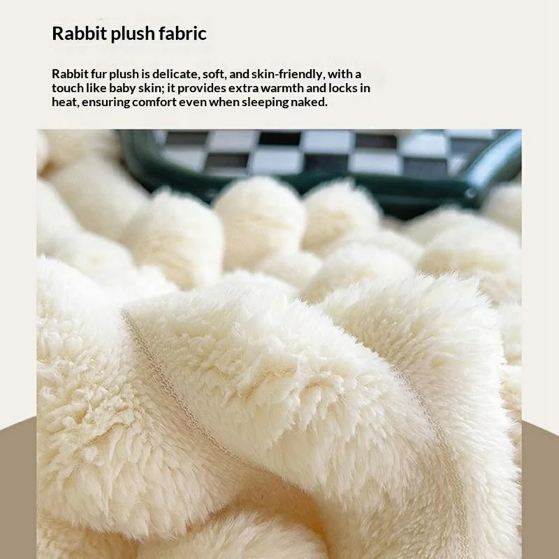 Couverture hiver douce en polaire de corail 180 x 200 cm pour lit canapé texture rayée couverture chaude - Blanc