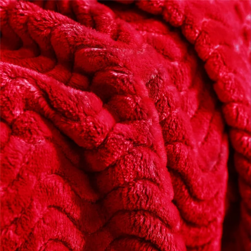 Couverture jetable en flanelle 100 x 150 cm, motif de blé, douillette, pour canapé ou lit - Rouge