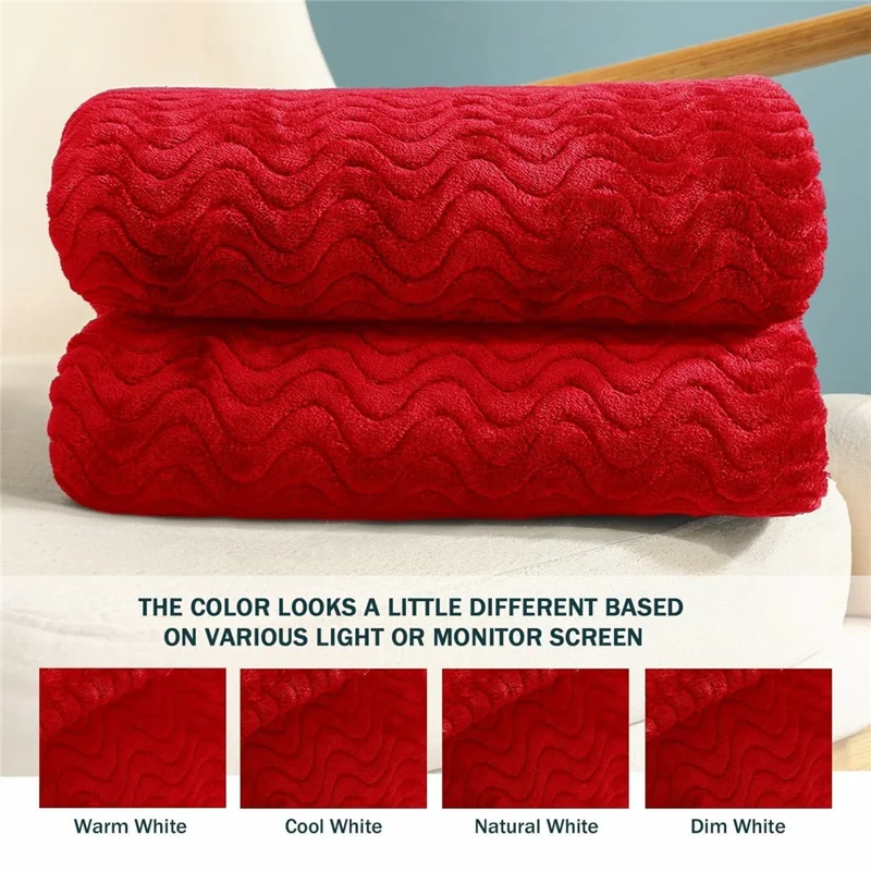 Couverture douce de 150 x 200 cm, motif de blé, en flanelle, pour canapé ou lit - Rouge