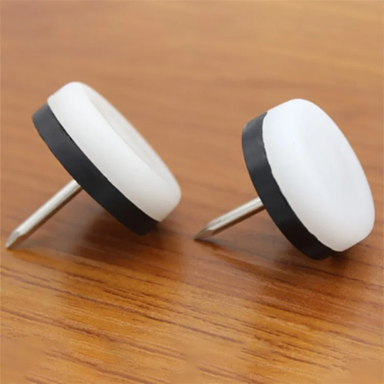 20Pcs / Set 22mm Diameter Nail-on Furniture Glides Chair Glides Pads Round Table Leg Protectors Chair Sofa Feet Sliders for Wood Floors