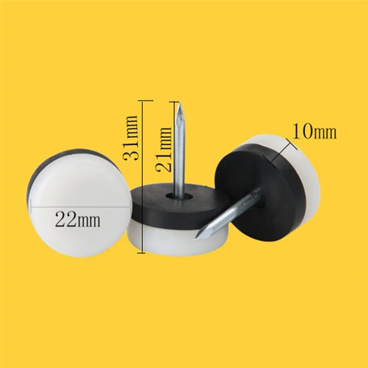 20Pcs / Set 22mm Diameter Nail-on Furniture Glides Chair Glides Pads Round Table Leg Protectors Chair Sofa Feet Sliders for Wood Floors