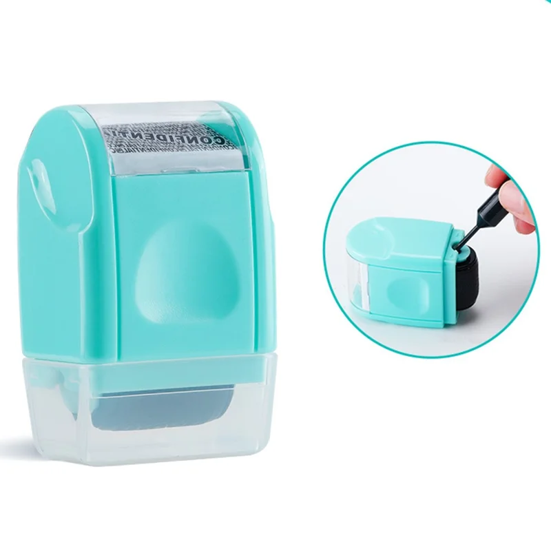 Privacy Protection Roller Stamp for Documents Address Labels Confidential Information Blocker - Green