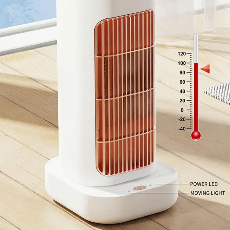MR10 PTC Ceramic Space Heater Oscillating Fan Heater Portable Electric Heater for Home, EU Plug - White