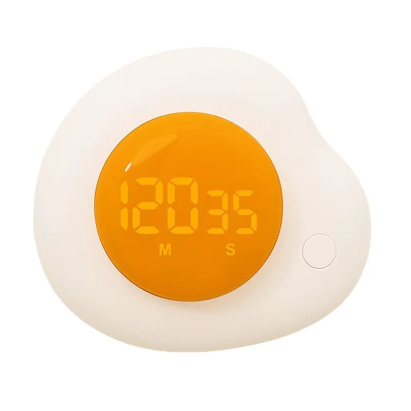 Creative Egg Magnetic Timer Kitchen Countdown Clock with Forward  /  Reverse Timing Modes for Cooking  /  Study  /  Work - White