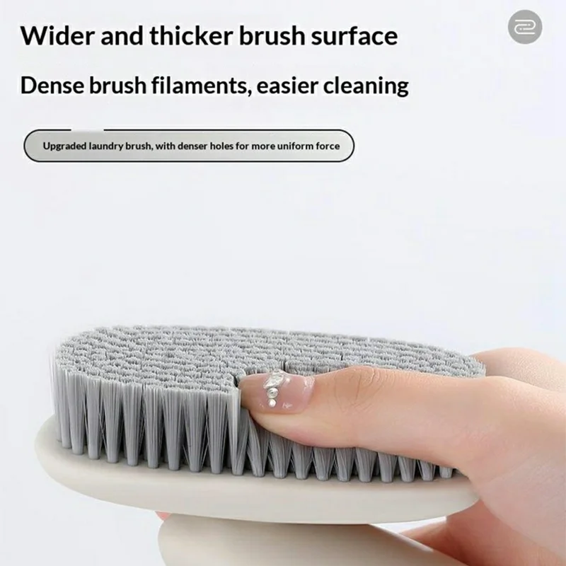 MENGNI 911 Multipurpose Cleaning Brush Ergonomic Handle Flexible Bristles Brush for Clothes Shoes - Light Yellow