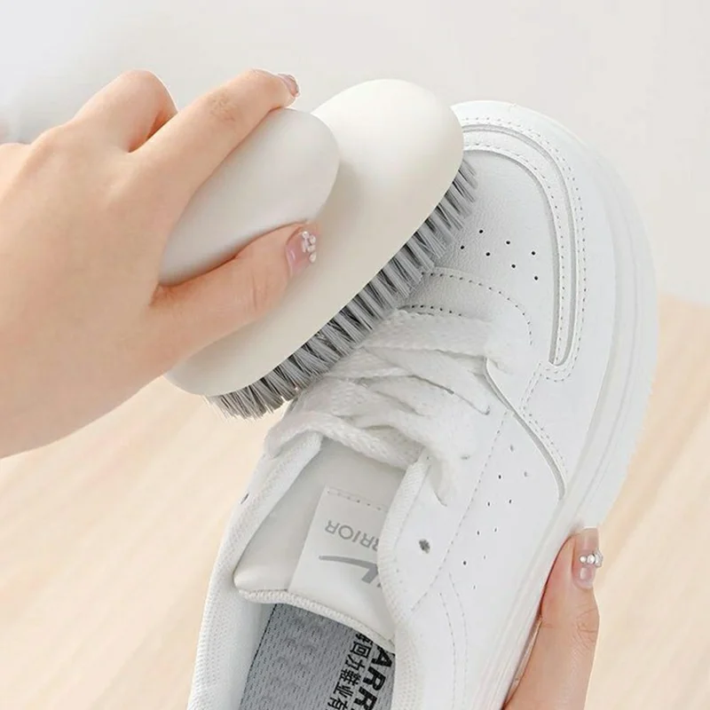 MENGNI 911 Multipurpose Cleaning Brush Ergonomic Handle Flexible Bristles Brush for Clothes Shoes - Light Yellow