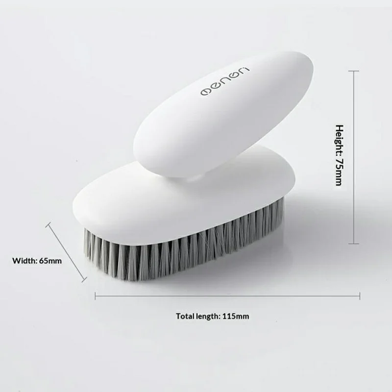 MENGNI 911 Multipurpose Cleaning Brush Ergonomic Handle Flexible Bristles Brush for Clothes Shoes - Light Yellow