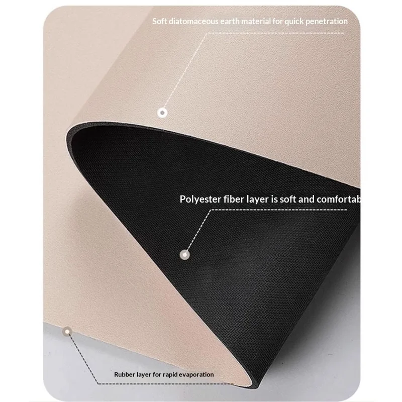 2Pcs / Set 40 x 60cm + 40 x 120cm Black and White Flower Pattern Kitchen Mats Water Absorbent Diatomite Non Slip Floor Pad - Four-petaled Flower