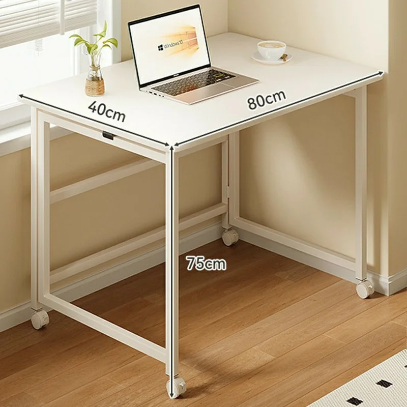 80 см складной передвижной компьютерный стол для спальни, домашнего офиса, студентов, портативный рабочий стол — белый