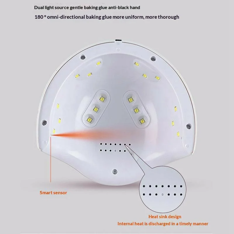SML T13 12-LED Lâmpada de Unhas Luz de Cura UV Fonte de Luz Dupla Profissional para Arte de Unhas / Verniz em Gel / Manicure - Branco