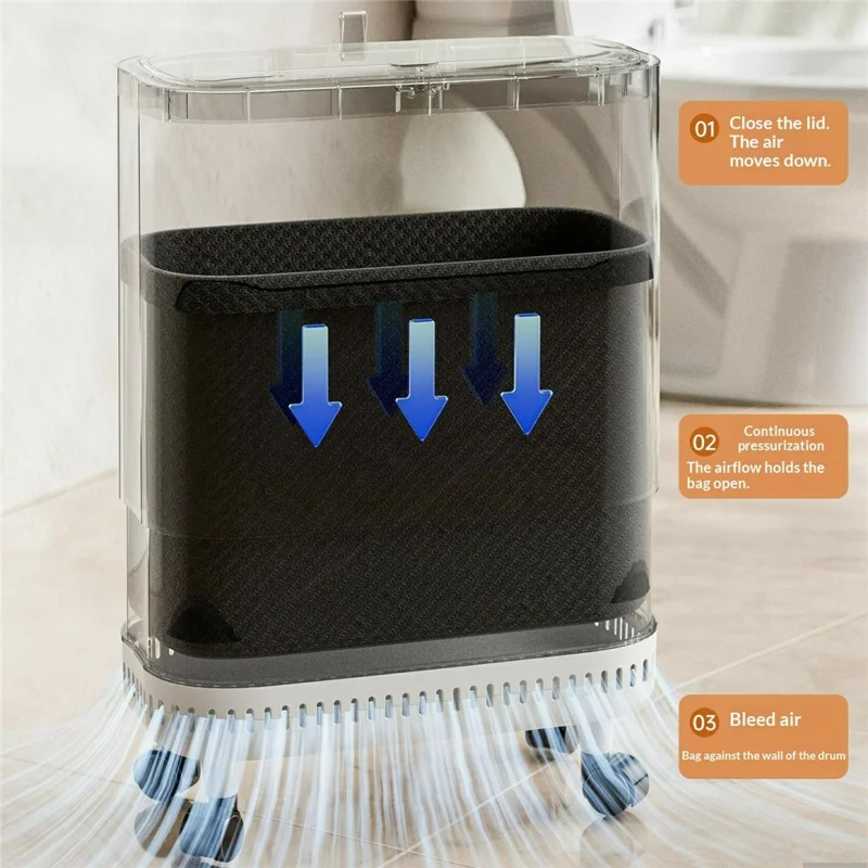 OUK 31 x 15 x 38 cm Poubelle étroite pour salle de bain avec roulettes/couvercle, Corbeille de toilette scellée gain de place pour espaces exigus - Blanc