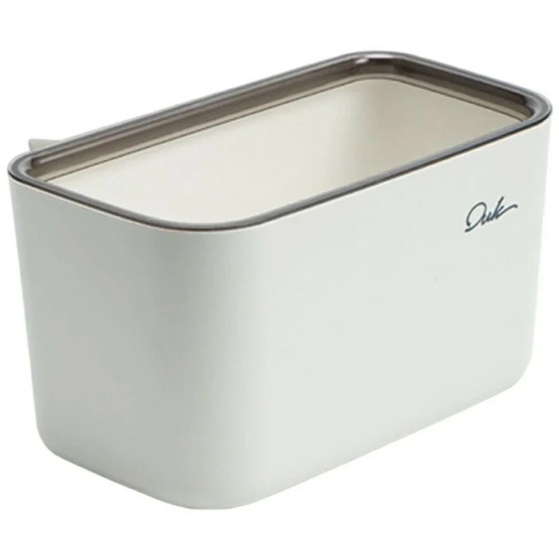 OUK 23,5 x 13 x 13 cm Hangende Prullenbak voor Keukenkastje, Afvalbak voor op het Kastje of aanrecht, Wit