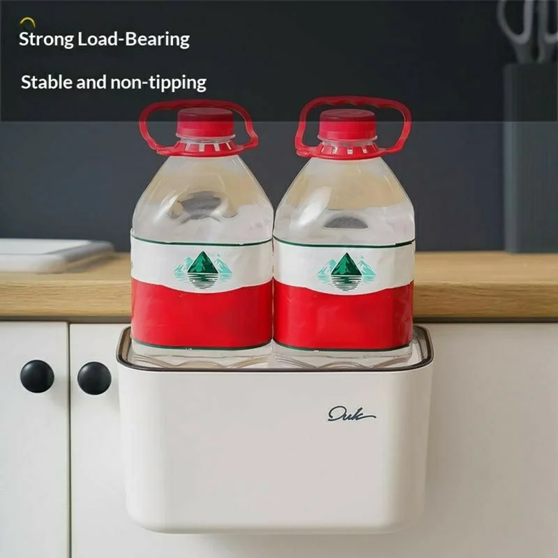 OUK 23,5 x 13 x 13 cm Hangende Prullenbak voor Keukenkastje, Afvalbak voor op het Kastje of aanrecht, Wit